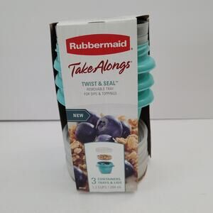 Rubbermaid TakeAlongs Twist & Seal Containers with Removable Dip & Topping Trays